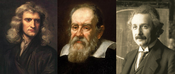 Picture of Isaac Newton, Galileo Galilei and A...