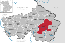 Läget för Tirschenreuth i Landkreis Tirschenreuth