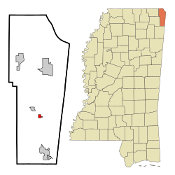 Vị trí trong Quận Tishomingo, Mississippi