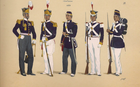 Uniforme di fanteria dell'esercito imperiale brasiliano nel 1852.