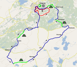 Circuit court, 11 km, parcouru 8 fois au total Circuit long, 53 km, parcouru 1 fois