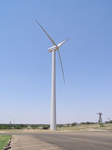 Vestas V47-660kW wind turbine at American Wind Power Center in Lubbock, Texas Vestasturbine.jpg