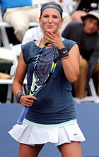 Victoria Azarenka successfully defended her Australian Open title in 2013. Victoria Azarenka (9420650900).jpg