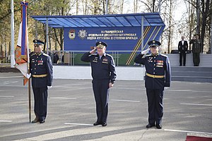 Командир бригады с 2020 года гв. п-к Селивёрстов, командующий ВДВ генерал-полковник Сердюков, командир бригады (2019—2020) гв. п-к Гуназа, 14.10.2020