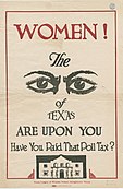 Poll tax repeal poster from Texas, c. 1918