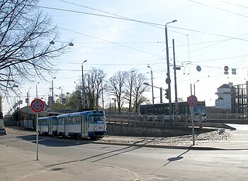 Dépôt de tramway de Brīvības ielā.