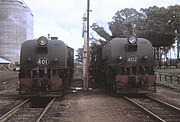 Garratts 402 and 401 at Jamestown in the late 1960s