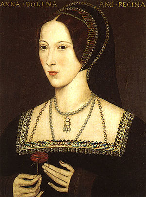 Portrait of Anne Boleyn, Henry's second queen;...