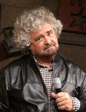 English: Beppe Grillo, Italian comedian, activ...