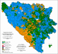 Етничка карта на БиХ по населби од 1991 година