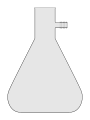 Büchner flask or sidearm flask — a thick-walled conical flask with a short hose-connection tube on the side of the neck.