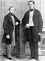 Gustav Kirchhoff (left) and Robert Bunsen (right), photograph c. 1850 Bunsen-Kirchhoff.jpg