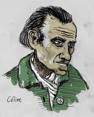 Drawing. The french writer Louis-Ferdinand Céline