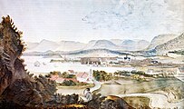 M. K. Tholstrup: Pohled na Christianii ze svahů Ekebergu,1814