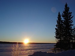 Sunrise over Christopher Lake
