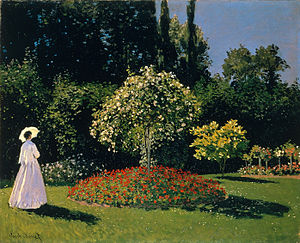 Vrouw in een tuin