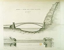 Illustration of the bridge from the 1838 Atlas to the Life of Thomas Telford. Craigellachie Bridge.jpg