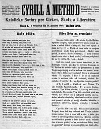 Az újság 1869. január 16-i számának címlapja