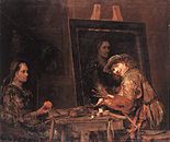Önarcképe munka közben (1685)