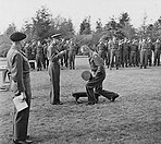 Dempsey is invested with his knighthood by King George VI