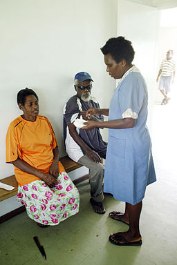 Diabetes check-up, Norsup hospital, Malekula Island, Vanuatu 2007. Photo- Rob Maccoll - AusAID (10692276354)