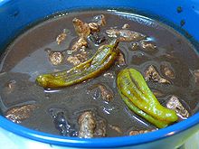 A bowl of dinuguan, a Filipino stew with pork blood Dinuguan.jpg