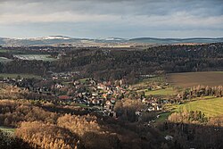 Pohled na Thürmsdorf z pevnosti Königstein