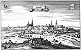 Stadt und Burg Friedberg im 17. Jahrhundert, Stich von Matthäus Merian