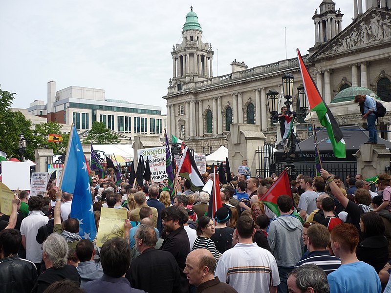 File:Gaza flotilla clash demonstration in  Belfast 1.jpg