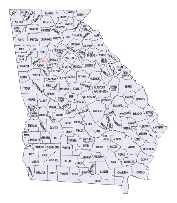 counties in ga. county as of 2006-07-01,