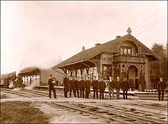 Hønefoss stasjon rundt 1900