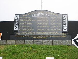 A hunger strike memorial near Crossmaglen, County Armagh Hunger strikers memorial photo.jpg