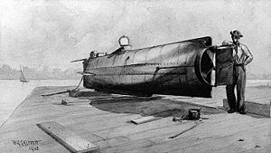 English: Confederate Submarine H.L. Hunley. Se...