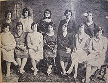 Board of directors of "Jam'iat e nesvan e vatan-khah", a women's rights association in Tehran (1923-1933) Jam'iat e nesvan e vatan-khah01.jpg