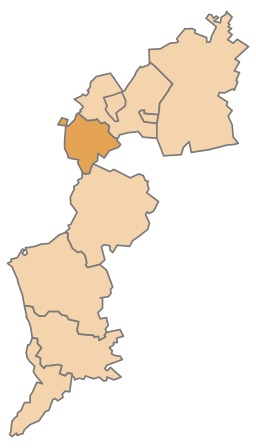 Distriktets läge i Burgenland
