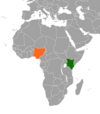 Location map for Kenya and Nigeria.