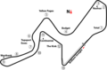 The new, shortened Kyalami track, used in 1992.