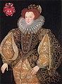 Q269329 Lettice Knollys circa 1585 (Schilderij: toegewezen aan George Gower) geboren op 8 november 1543 overleden op 25 december 1634