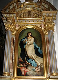 Altar of the Immaculata by Joseph Lusenberg, 1876. Saint Antony's Church, Urtijei, Italy. Lusenberg-Immaculata-1876.jpg