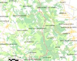 Mapa obce Saint-Nicolas-des-Biefs