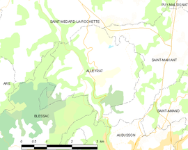 Mapa obce Alleyrat