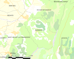 Poziția localității Barbières