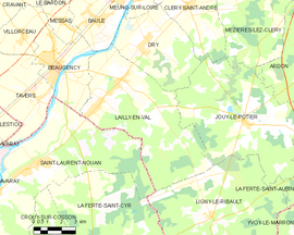 Mapa obce Lailly-en-Val
