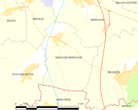 Mapa obce Sains-lès-Marquion