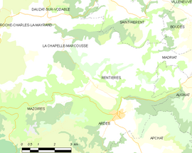Mapa obce Rentières