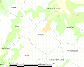 Mapa obce Loubers