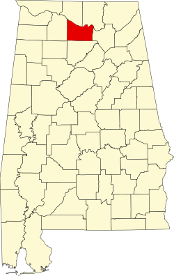 map of Alabama highlighting Morgan County