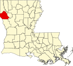 State map highlighting De Soto Parish