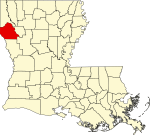 Map of Louisiana highlighting DeSoto Parish