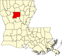 ウィン郡の位置を示したルイジアナ州の地図